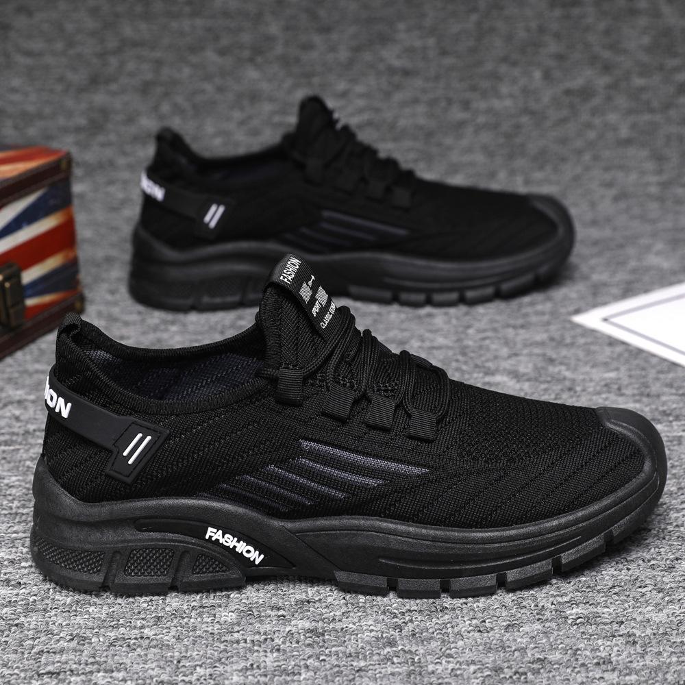 Men's shoes spring and summer new fly-woven mesh shoes men's breathable versatile casual shoes mesh shoes student running sports shoes