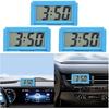 3PCS Mini Car Dashboard Digital Clocks, Small Self-Adhesive Bracket Vehicle Air Vent Electronic Watch with Clear LCD Screen Time & Day Display,
