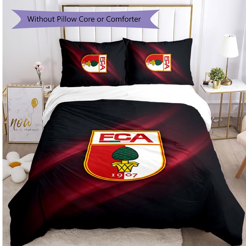 FC Augsburg FC Printed 3PCS Bedding Set Breathable Duvet Cover with Pillowcases Decorative Bed Linen for Bedroom Home