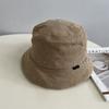 Corduroy padded short eaves bucket hat women autumn and winter thickened warm simple wind fashion basin hat men