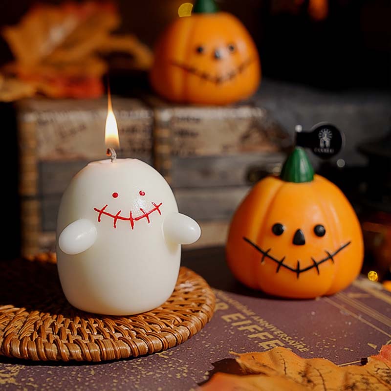 Halloween Aesthetic Decorative Candles Pumpkin Ghost Skull Shape Scented Candle for Party Decor Trick or Treat Gifts