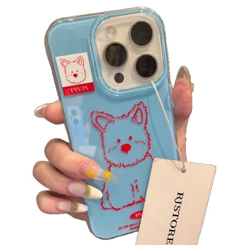 Line bear West Highland iPhone17promax mobile phone case for Apple 16Pro white background imd hard case 15