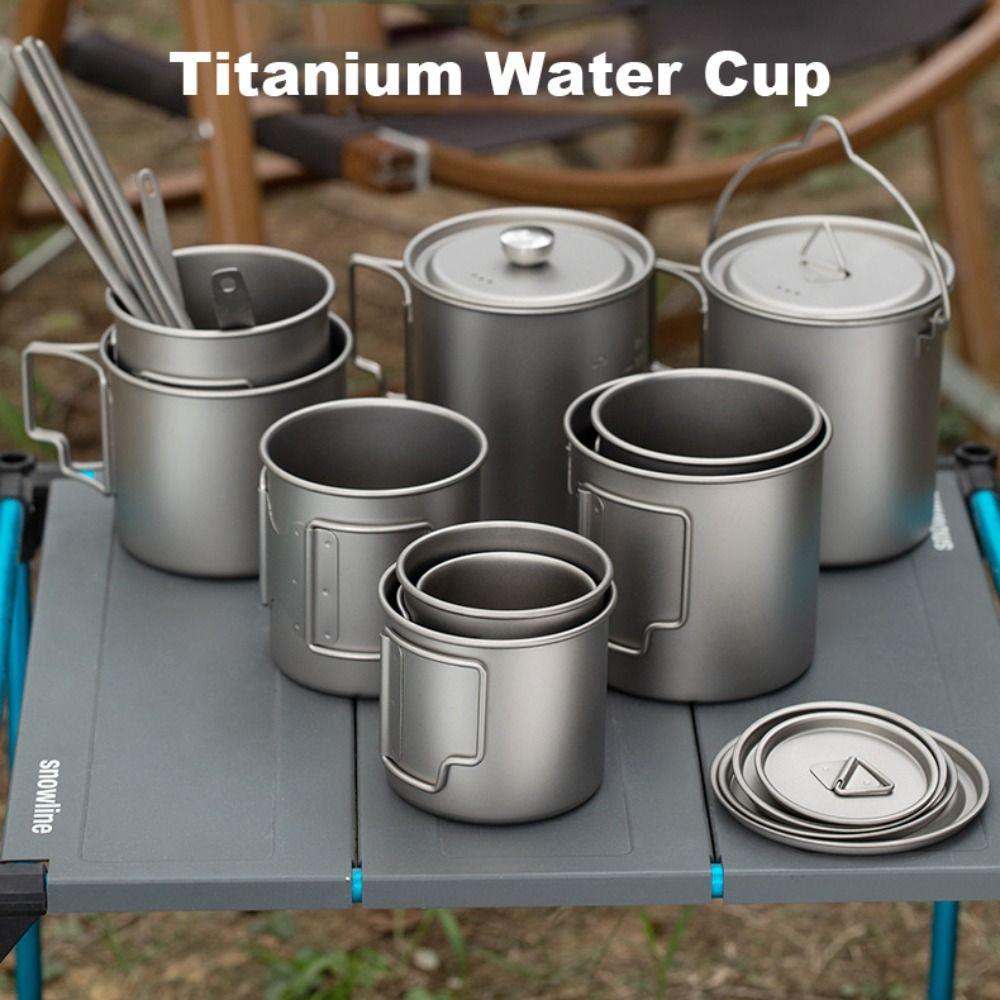 300ML/450ML/750ML Outdoor Water Cup With Foldable Handle Camping Picnic Mug Beer Cup  Travel