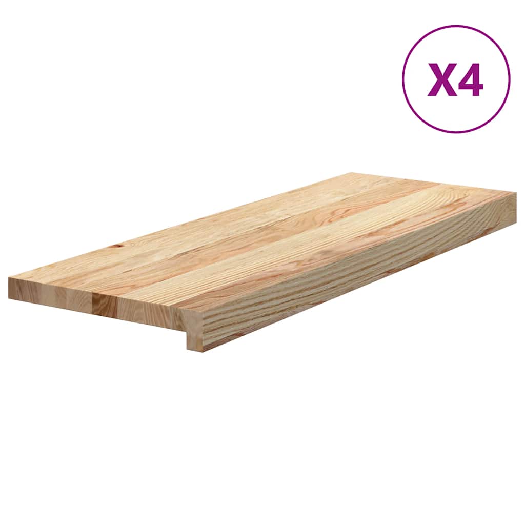 Wooden Stair Treads 4 pcs Unfinished 70 x 25 x 2 cm Solid Oak