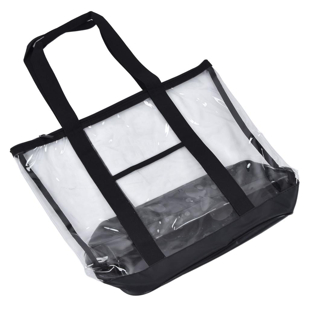 Transparent Beach Bag Waterproof PVC Clear Tote Bag with Zipper Closure for Pool Camping Picnic Gym