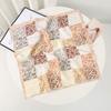 Original new imitation silk women's square scarf spring and autumn plaid square leopard print scarf neck protection scarf silk scarf