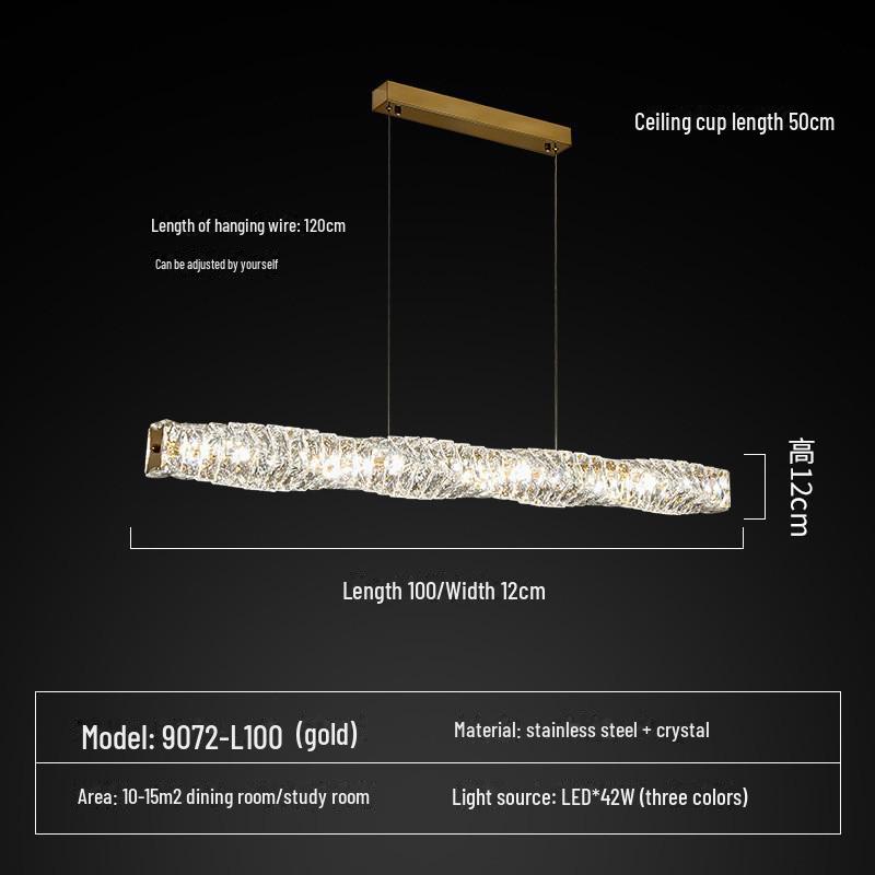Modern Crystal Chandelier: Sleek Light for Dining Room Table or Bar
