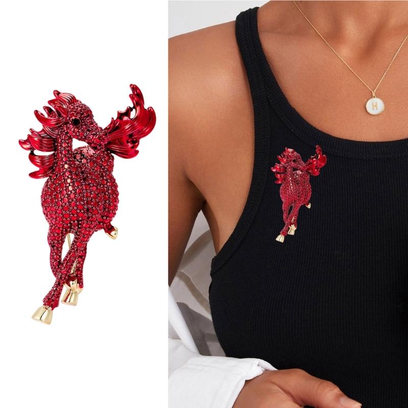 Spilla Cavallo in Cristallo Scintillante Design in Lega Leggera Perfetta Come Accessorio per Abbigliamento Accessorio per Abbigliamento da Sera