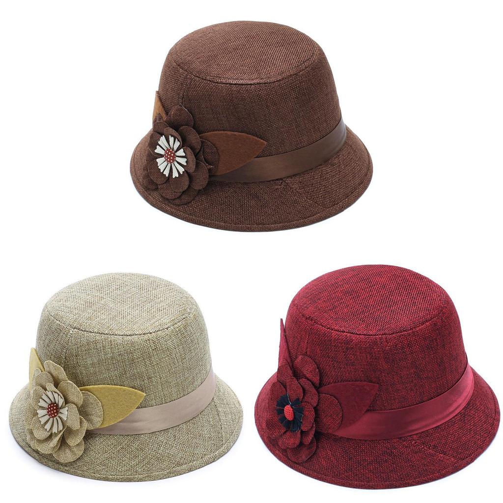 Linen Sun Hat For Women With Wide Brim Summer Fashion Casual Sun Protection