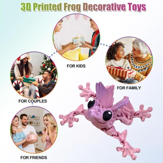 3D Printed Frog Figurine Movable Joints Frog Figure Model Toy Articulated