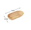 Rattan Woven Tray Convenience Store Handmade Round Basket Food Craft Rattan Tray for Food Fruit Storage Breadbasket Organizer