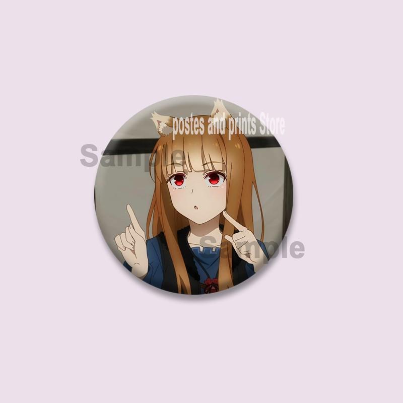 Cute Anime Spice and Wolf Enamel Badges Cartoon Manga Brooches for Backpacks Clothing Jewelry Accessories Circular Lapel Pins