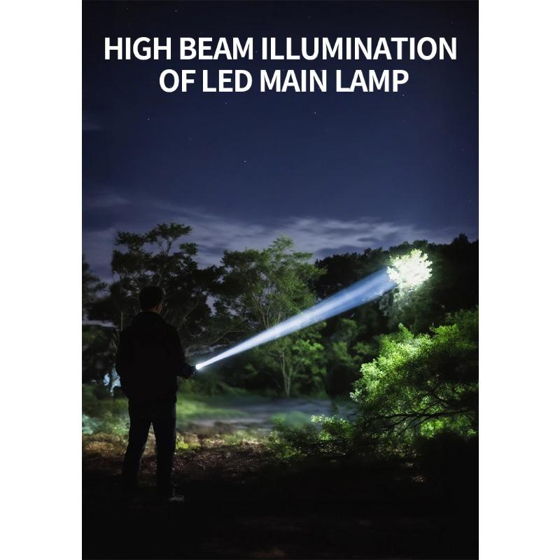 Super Jasna 7-LEDowa Latarnia Kempingowa, Ładowana przez USB-C, Przenośna Wodoodporna Latarka na Zewnątrz, do Sytuacji Awaryjnych, Wędrówek, Wędkarstwa, Awarii Zasilania, Sprzęt Przetrwania