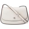 Elegant Daily Commuter Metal Letter Flap Shoulder Crossbody Bag Medium Women Bags Moonlight-White 4F3421G-4LX