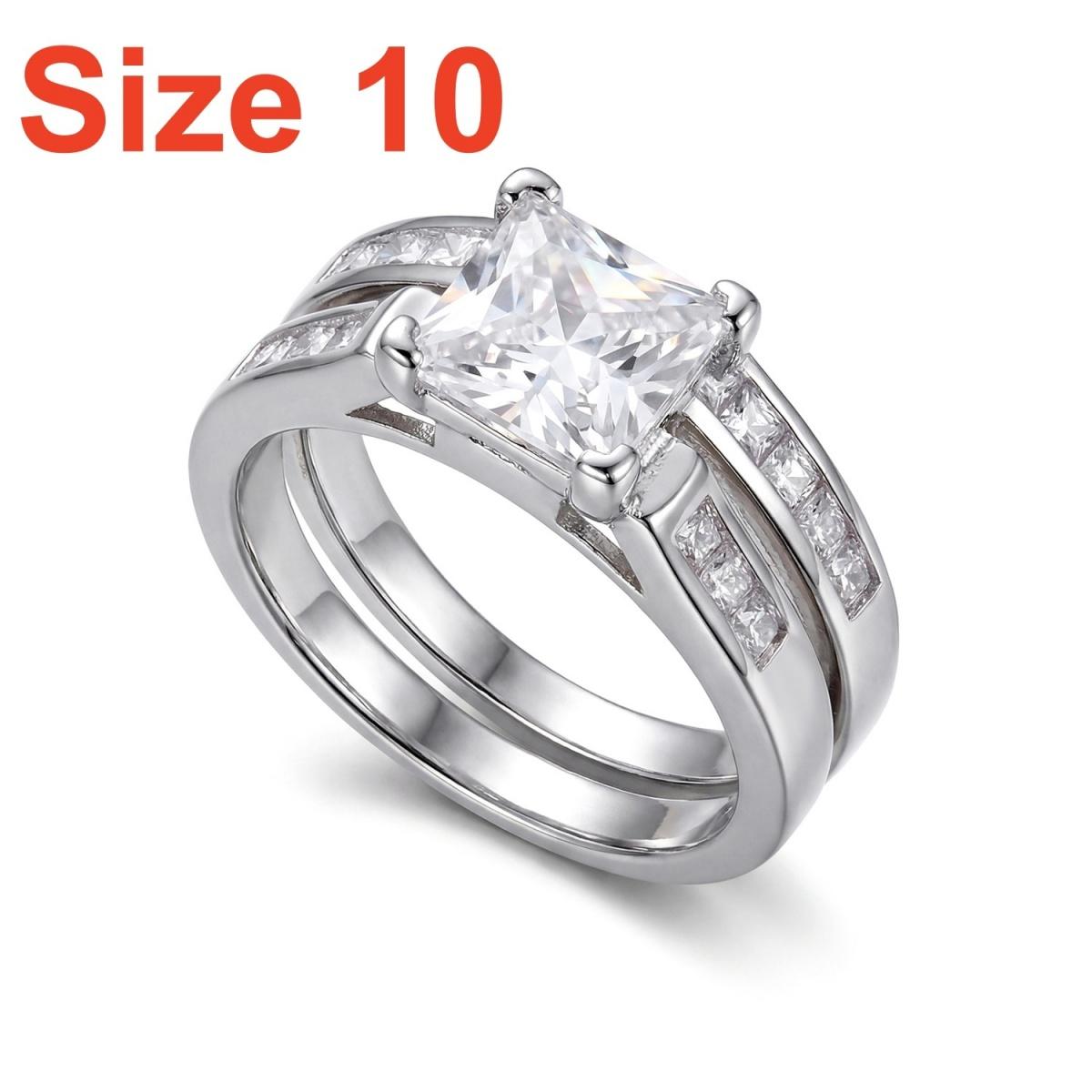 

2Pc/Set Simple Square Inlaid Cubic Zircon Couple Rings For Women Men Dainty Elegant Geometric Wedding Bands Ring Promise Jewelry