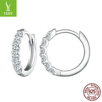 Boucle d'oreille en Argent Sterling S925 Moissanite Bijoux d'oreille Luxe léger Tempérament noble Cheveux