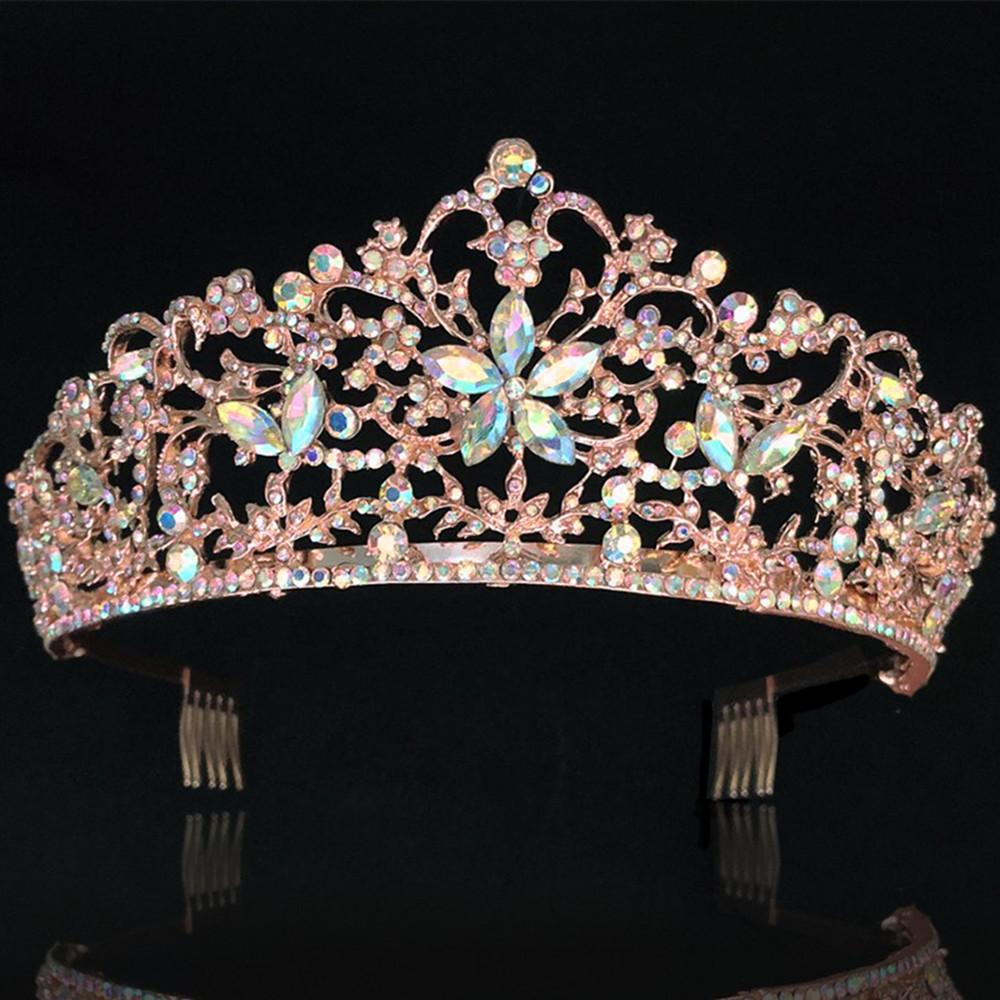 Accesorios para el Cabello de Boda DIEZI Vintage Barroco Cristal AB Tiara Nupcial y Coronas Joyería para la Cabeza de Mujeres Niñas Princesa