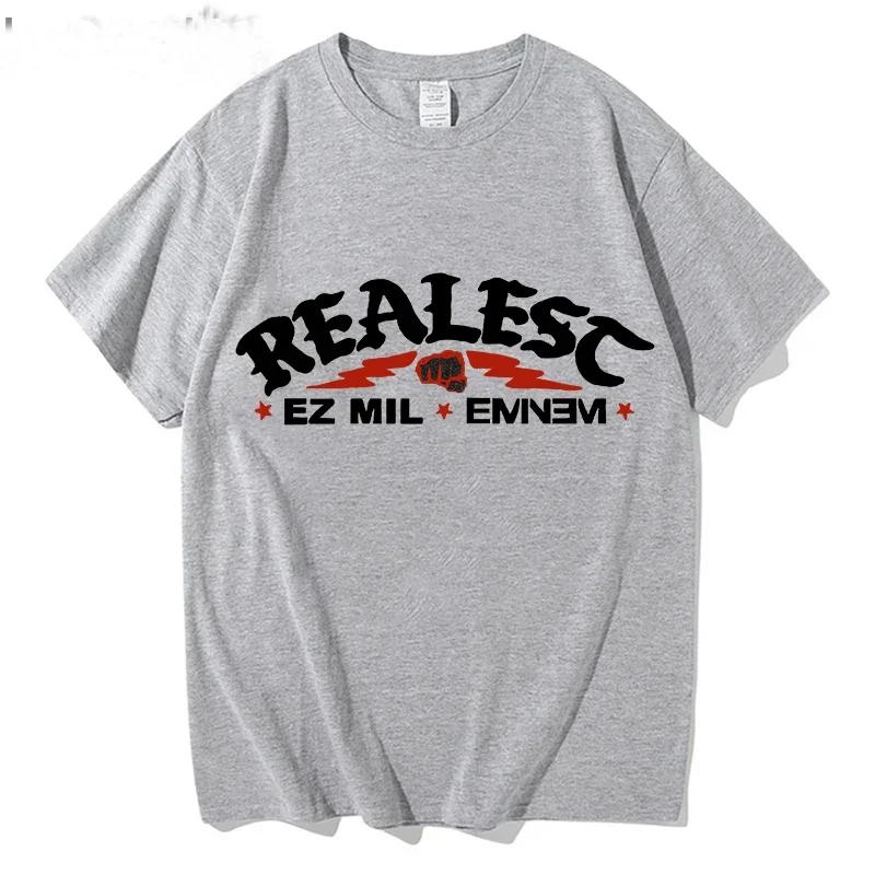 Realest graphic print T Shirt 100% Cotton Summer Tops Harajuku Short Sleeves Manga Vintage Hip Hop Tees Clothes Streetwear