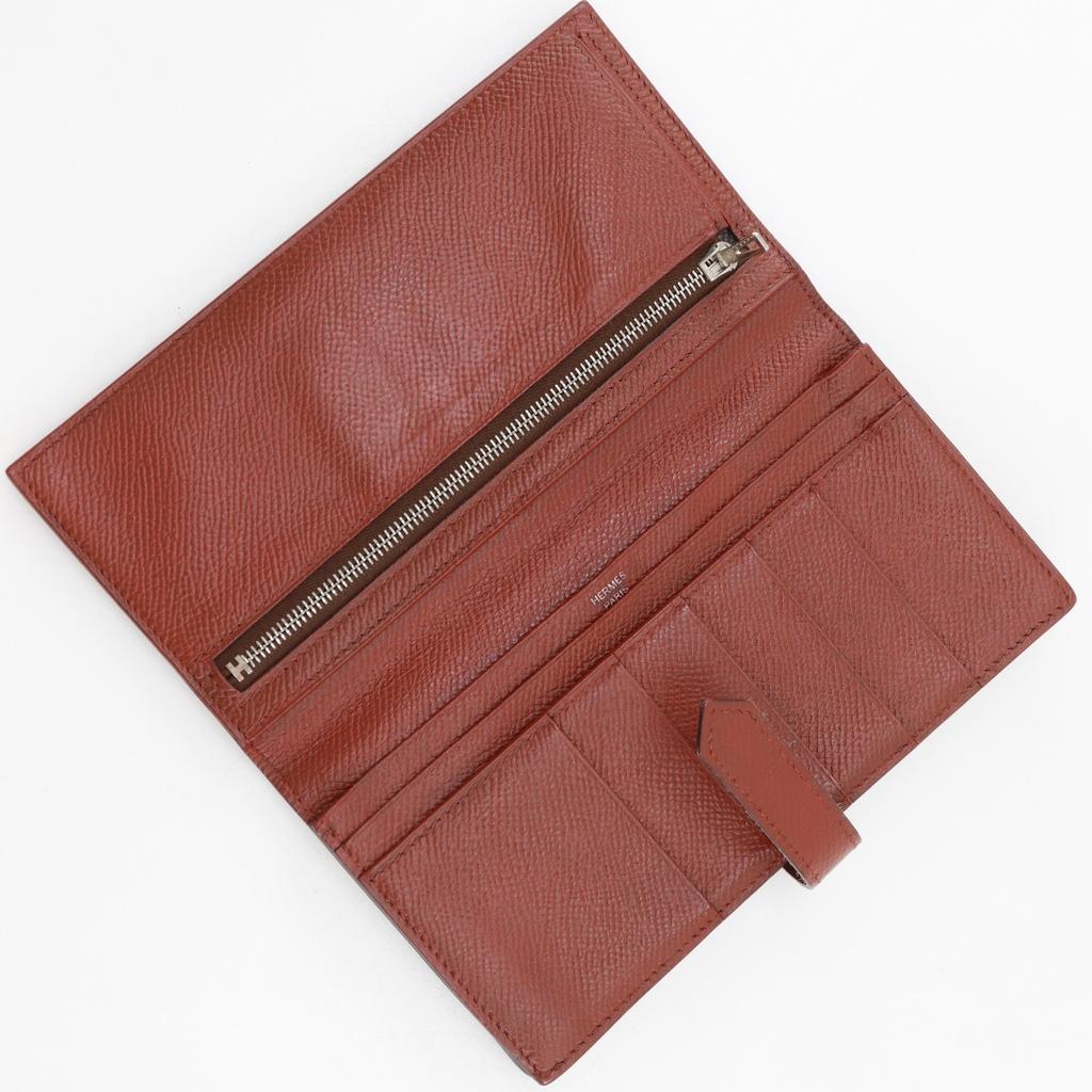 Hermes Beansufla Purse By Color Brown/SilverHardware Epsom Unisex Used
