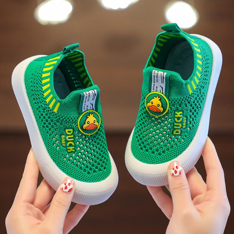 Children's Casual Shoes New Non-Slip Flyknit Shoes Soft Sole Boys and Girls Baby Shoes Slip-On Versatile Breathable Mesh Shoes