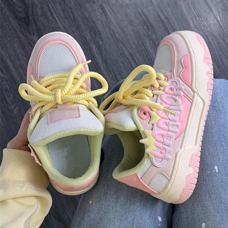 

Women s shoes 2025 summer new breathable student mesh shoes women s little white shoes children s mesh platform casual sports board shoes 40