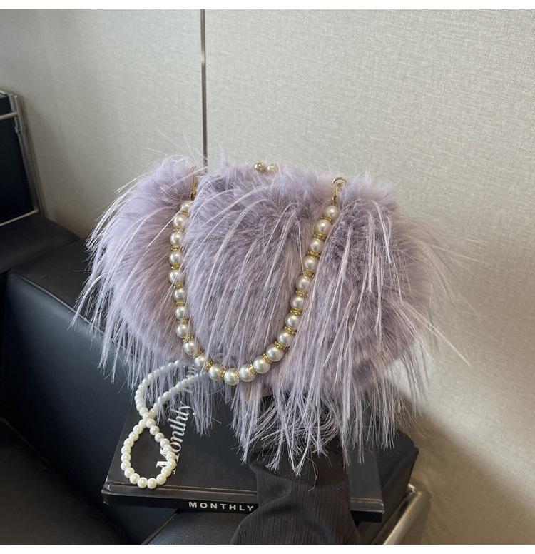 Geantă de pluș pentru femei de capacitate mare 2024, nouă, de toamnă și iarnă, geantă de mesager versatilă, pufoasă, de mână