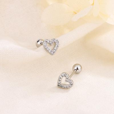 Orecchini a Bottone Rotondi in Cristallo Argentati da Donna Lusso Vintage Gioielli da Matrimonio Orecchini con Pietra di Zircone Bianco Nuovi