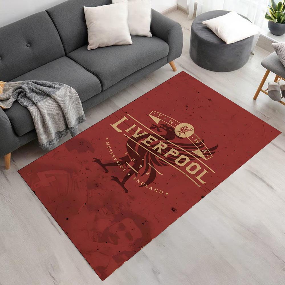 Liverpool FC Crest Floor Rug Office Rug Suitable for Decorate Room Outdoor Study Room Playrooms Antislip Carpet Anime Office Decor