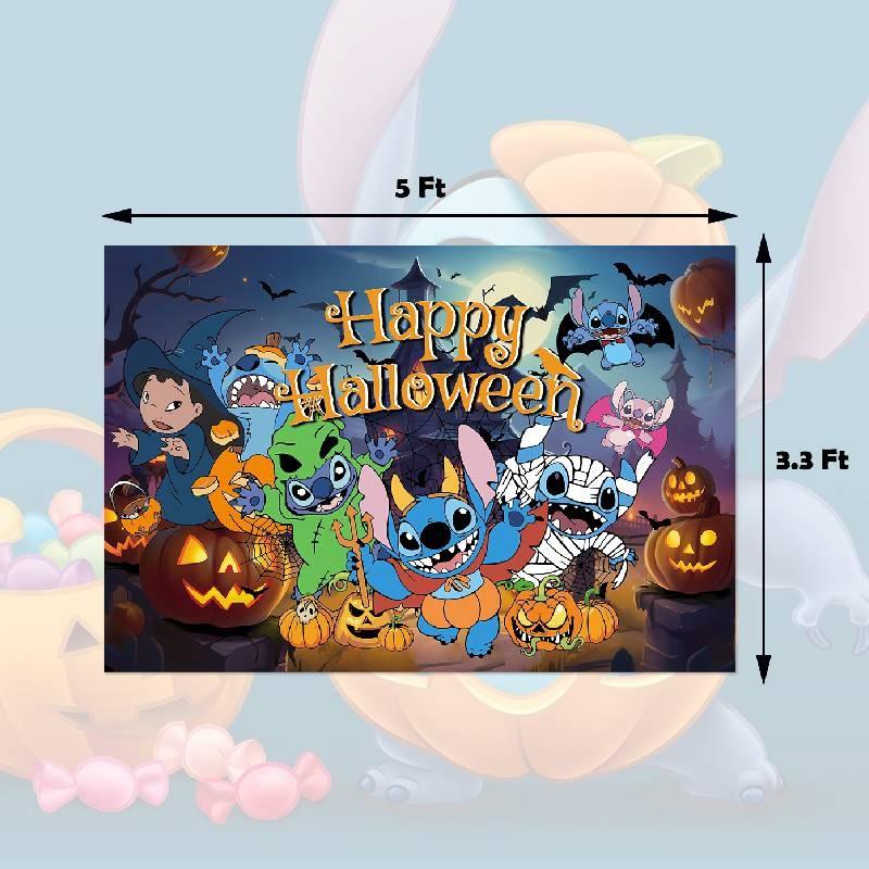 Adorable Stitch Themed Party Decoration Set With Banners Balloons And Backdrop For Halloween Celebrations