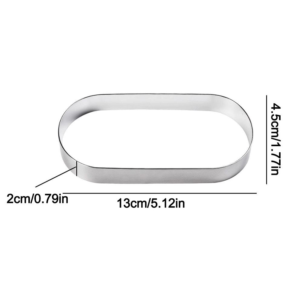 Stainless Steel Oval Cake Rings Multipurpose Cake Ring Molds  for Professional Pastry Baking