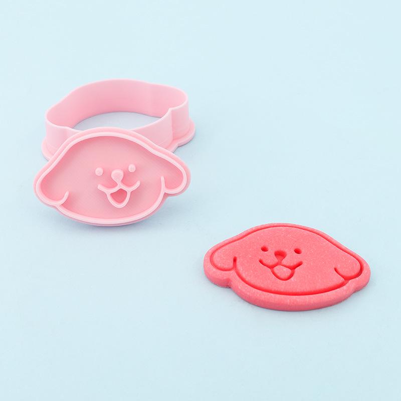 Dog Cartoon Cookie Mold Set - Hat Box Design Dog Head розовый