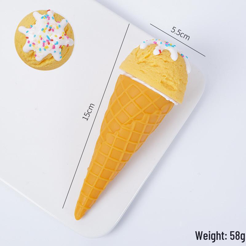 Handcrafted Realistic Ice Cream Ball Display Prop - Macaron Color Cone Toy