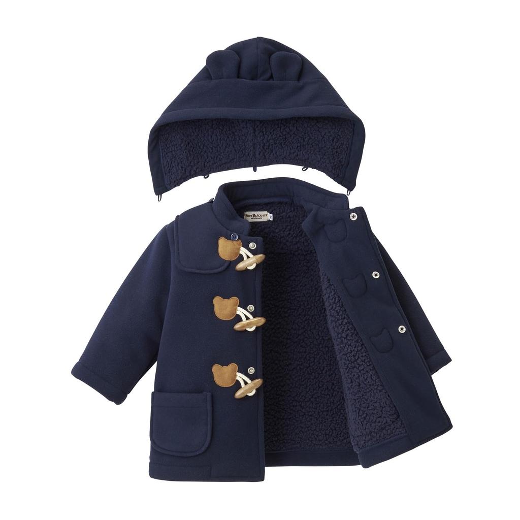 MIKI HOUSE HOT BISCUITS Duffle Boys and Navy Coat, Girls, Blue, 120cm, 73-3803-493