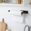 Theaoo Paper Towel Holder - Under Cabinet Paper Towel Holder for Kitchen, Adhesive Paper Towel Roll Rack for Bathroom Towel, Wall Mounted Matte Black