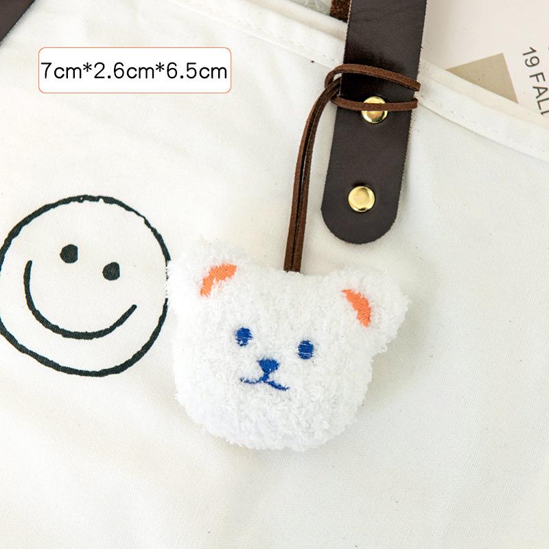 Korean Cute Bear Head Doll Keyring & Name Tag Pendant for Kids' Backpacks