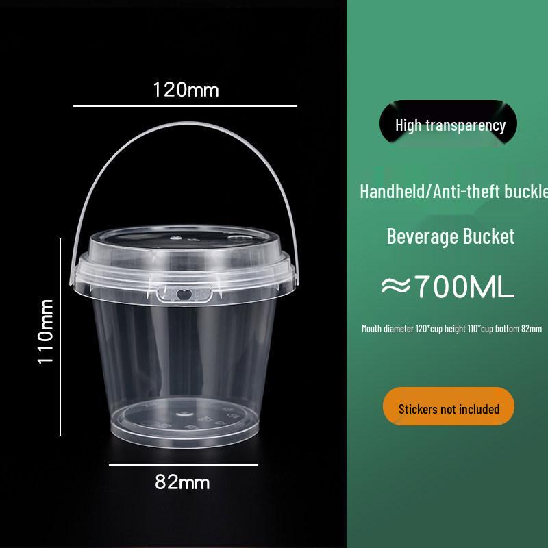 1000ml Disposable Fruit Tea Cup - Large Capacity Handheld Bucket for Milk Tea