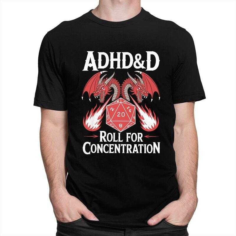 ADHS Rolle für Konzentration T-Shirt Unisex Kurzarm Mode Lässig Grafik T-Shirt Sommer Lockerer Schnitt Reine Baumwolle T-Shirt Oberteile