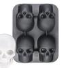 Skull Ice Ball Mold Silicone Flexible Ice Cubes Trays BPA Free Ice Trays For Freezer Horror Skull Head Cocktail Ice Ball Maker