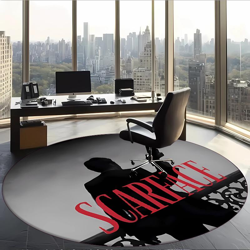 Scarface (19) Round Office Rug Decorative Floor Rug for Office Bedroom Living Room and Home Space