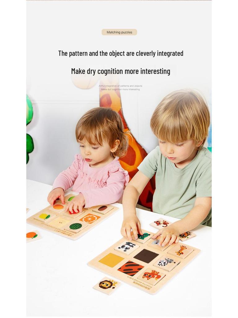 Montessori Wooden Logic & Matching Puzzle Toy for Cognitive Development