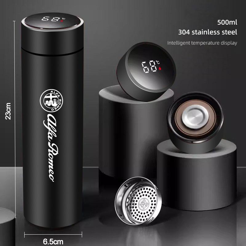 2026 Hot Alfa Romeo Car Logo Thermos Leakproof Cup Portable Bottle Auto Accessories For Alfa Romeo 4C 159 166 Spider Giulia Giul