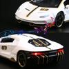 1/32 Scale Lambo LP770-4 Diecast Car Model, Alloy Pull Back Vehicle Toy with Sound and Light, 3 Open Doors, Gift for Kids Toddlers Boys Girls