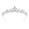 Fashionable Silver Bridal Tiaras with Rhinestones Adjustable Queen Crowns Portable for Prom and Stage Performances