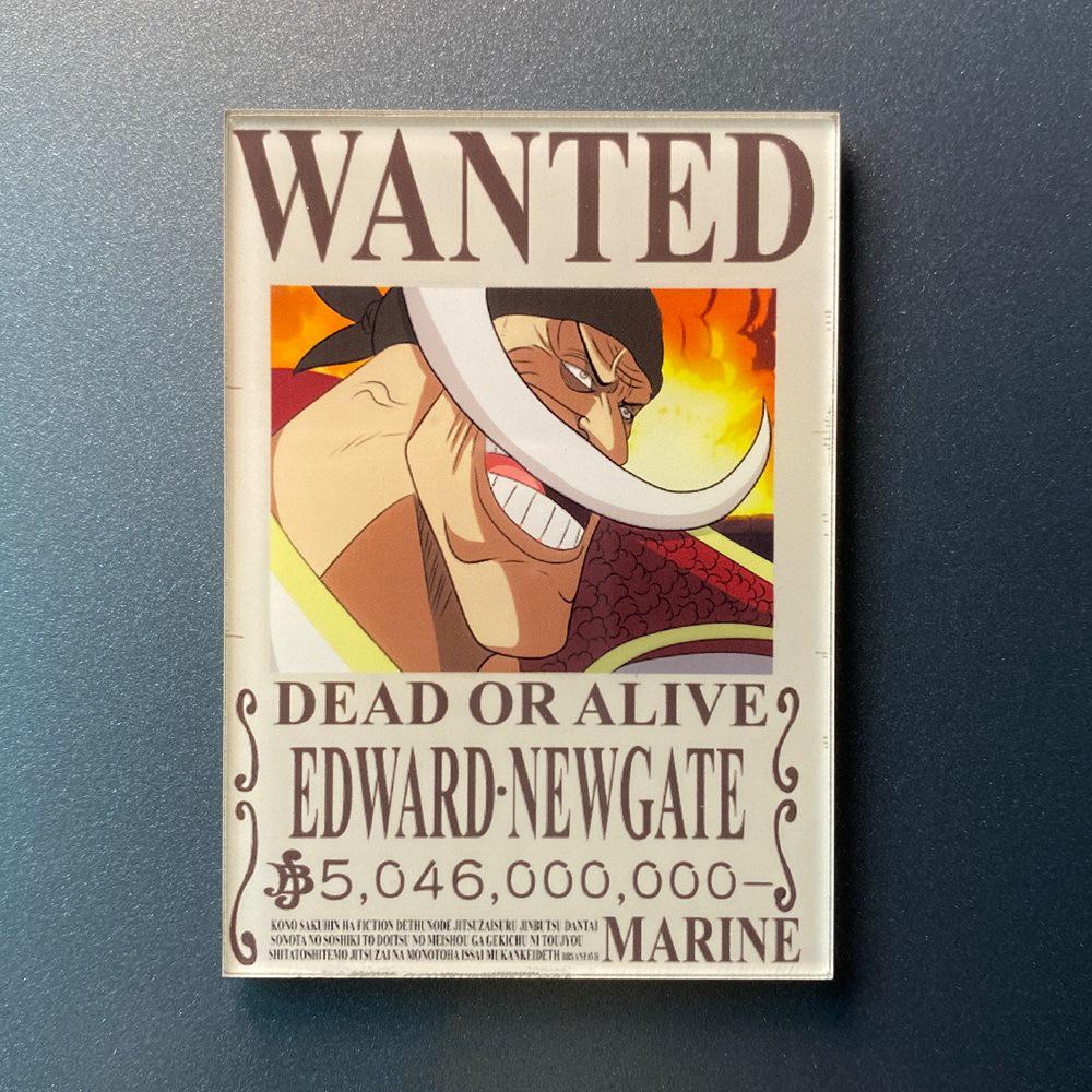 Kreativní magnet s plakátem Wanted z One Piece - Anime Kreslená Dekorace na ledničku & Samolepka na vzkazy