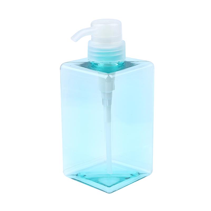 Butelka na balsam do ciała 450 ml, kwadratowa, wielokrotnego napełniania, plastikowa z pompką naciskaną, do żelu pod prysznic, szamponu, mydła w płynie, trwały pojemnik wielokrotnego napełniania