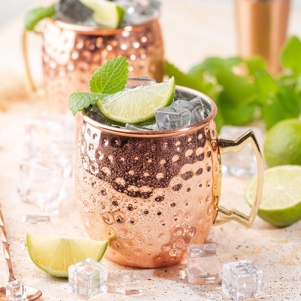 2Pcs Copper Moscow Mule Mug Durable Coppery Beer Mugs 350ml Coffee Mug Milk Cup Pure Copper Bar Cup Drinkware for Bar Party