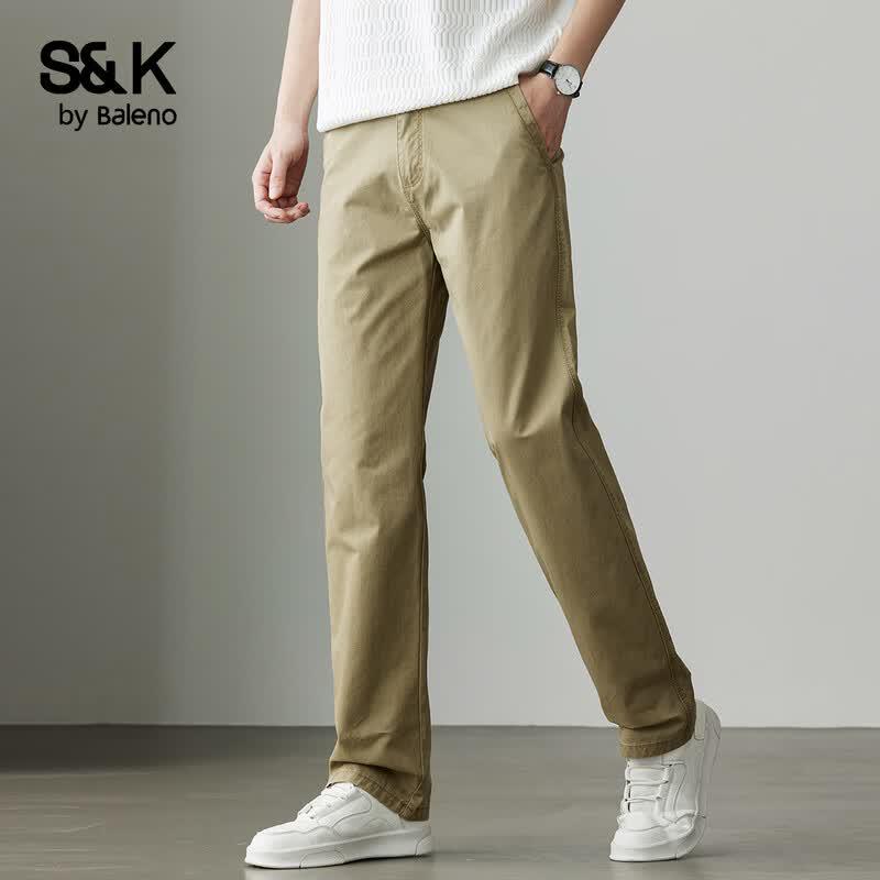 Baleno Men's 2026 Summer Thin Cotton Casual Straight-Leg Pants