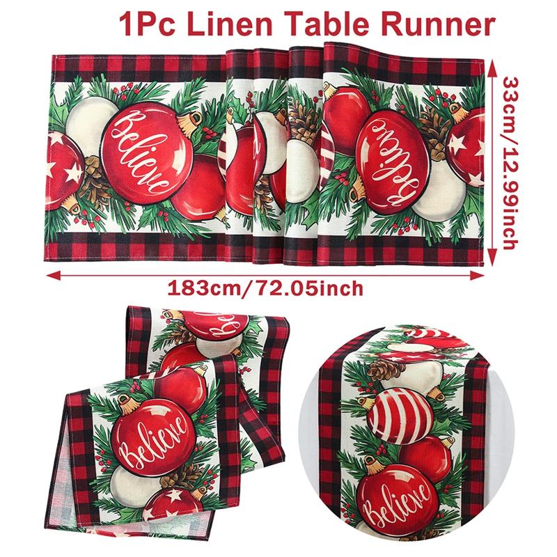 

Рождественская льняная дорожка для стола Веселое рождественское украшение для дома 2024 года Рождественский декор для вечеринки Украшение Навидад Натал Подарок на Новый год 2025
