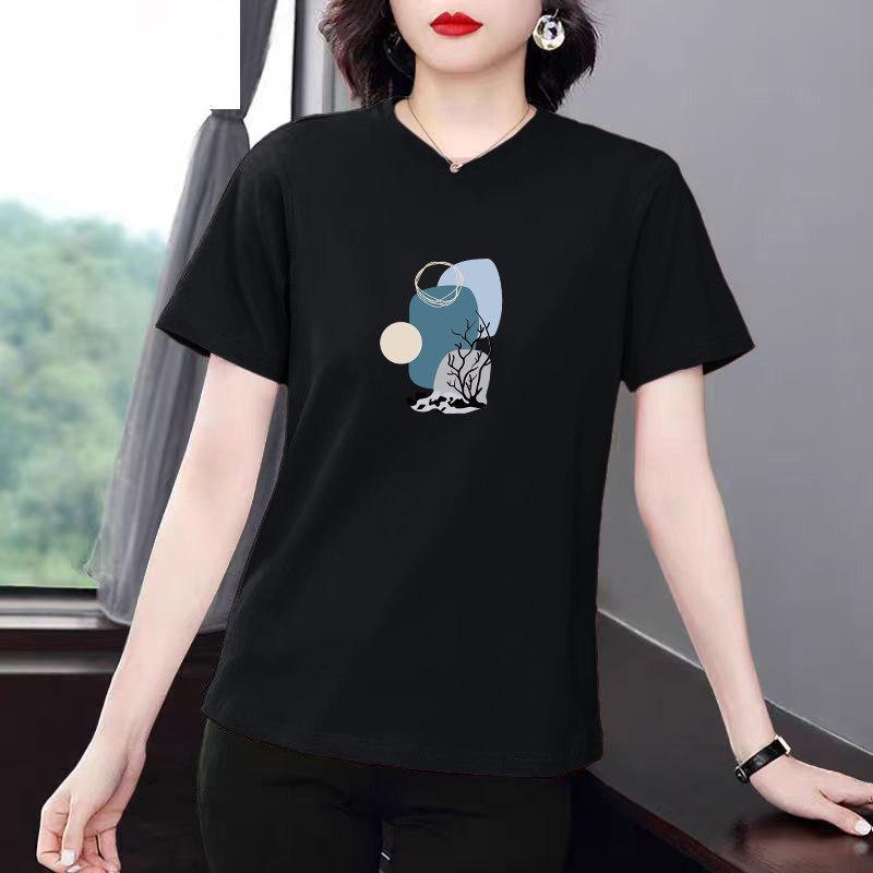Women s 2026 Summer Round Neck Letter Print Loose T-Shirt - Trendy, Plus Size, Short-Sleeved 2XL