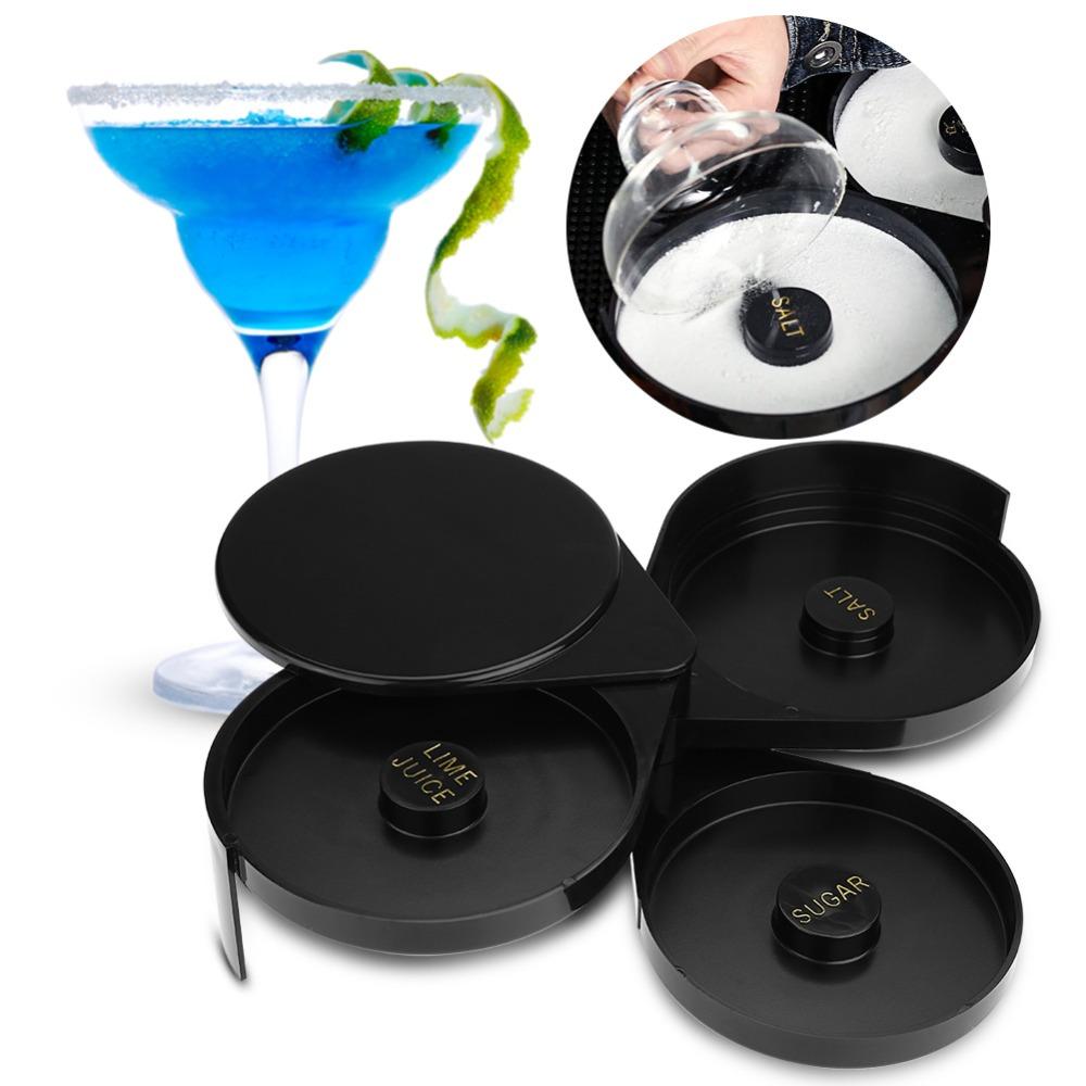ABS Bartender Tool Black Cocktail Tool Professional 3 Tier Bar Glass Rimmer  Cocktail Making